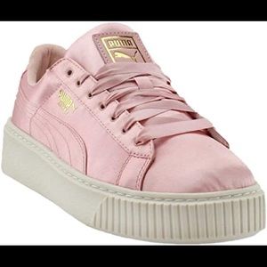 PUMA Womens Shoes Blush Pink Satin Creepers